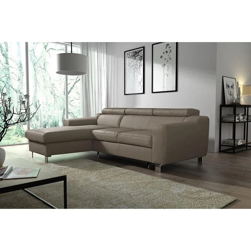 Avaiyah Leather Corner Sofa with Longchair