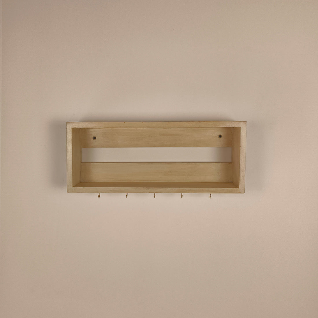 Avalon Wooden Wall Shelf Organiser with Key Holders