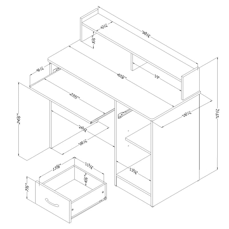 Compact Efficiency: The Computer Desk" ouch cart