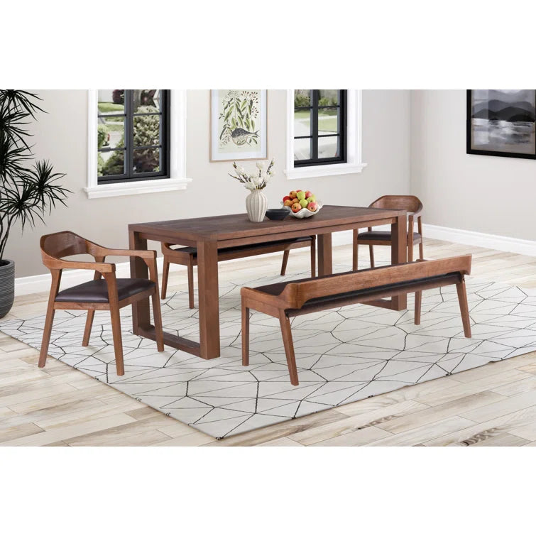 5 - Piece Solid Wood Trestle Dining Set Ouch Cart