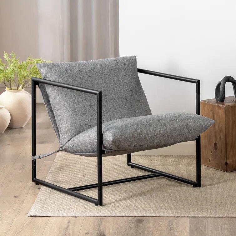 Aydeen Modern Metal Armchair with Comfy Foam Cushions - Ouch Cart