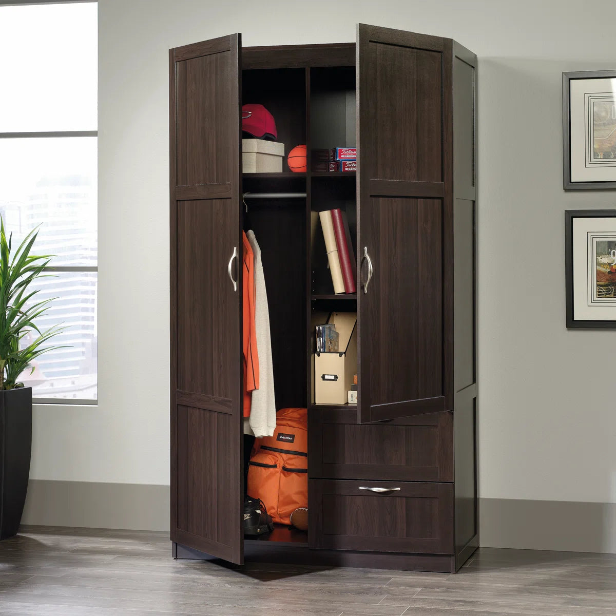 Lott Bedroom Storage Armoire with Ample Space OUCH CART