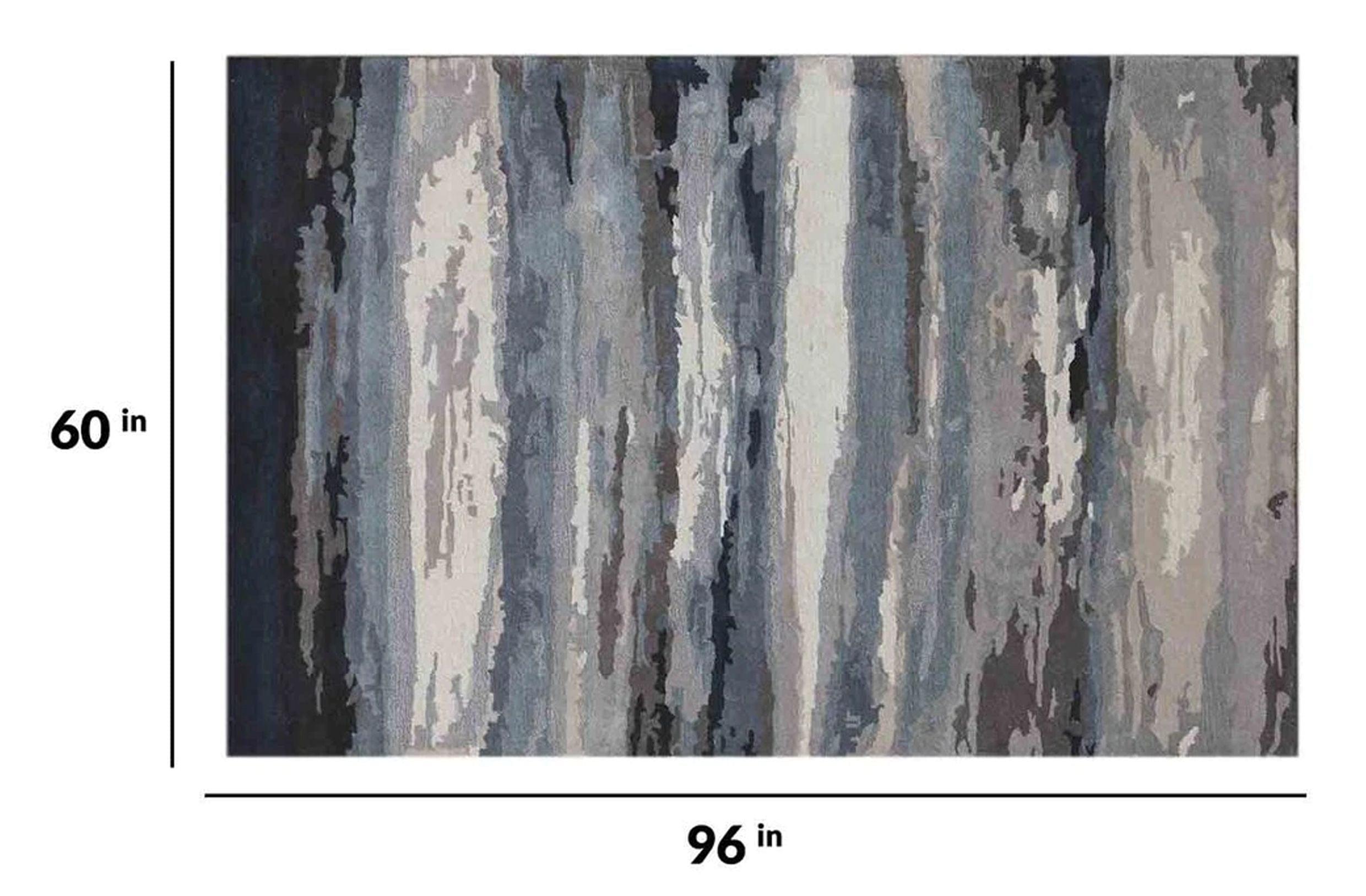 Sky Blue Wool & Viscose Dream Scape 5x8 Feet Hand-Tufted Carpet - Rug - Ouch Cart