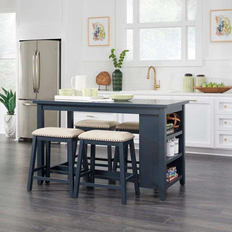 Counter Height Dining Set w/ Upholstered Seats - Ouch Cart