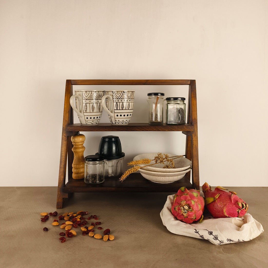 BEATRICE Wooden Shelf Ladder | OUCH CART | Kitchen rack