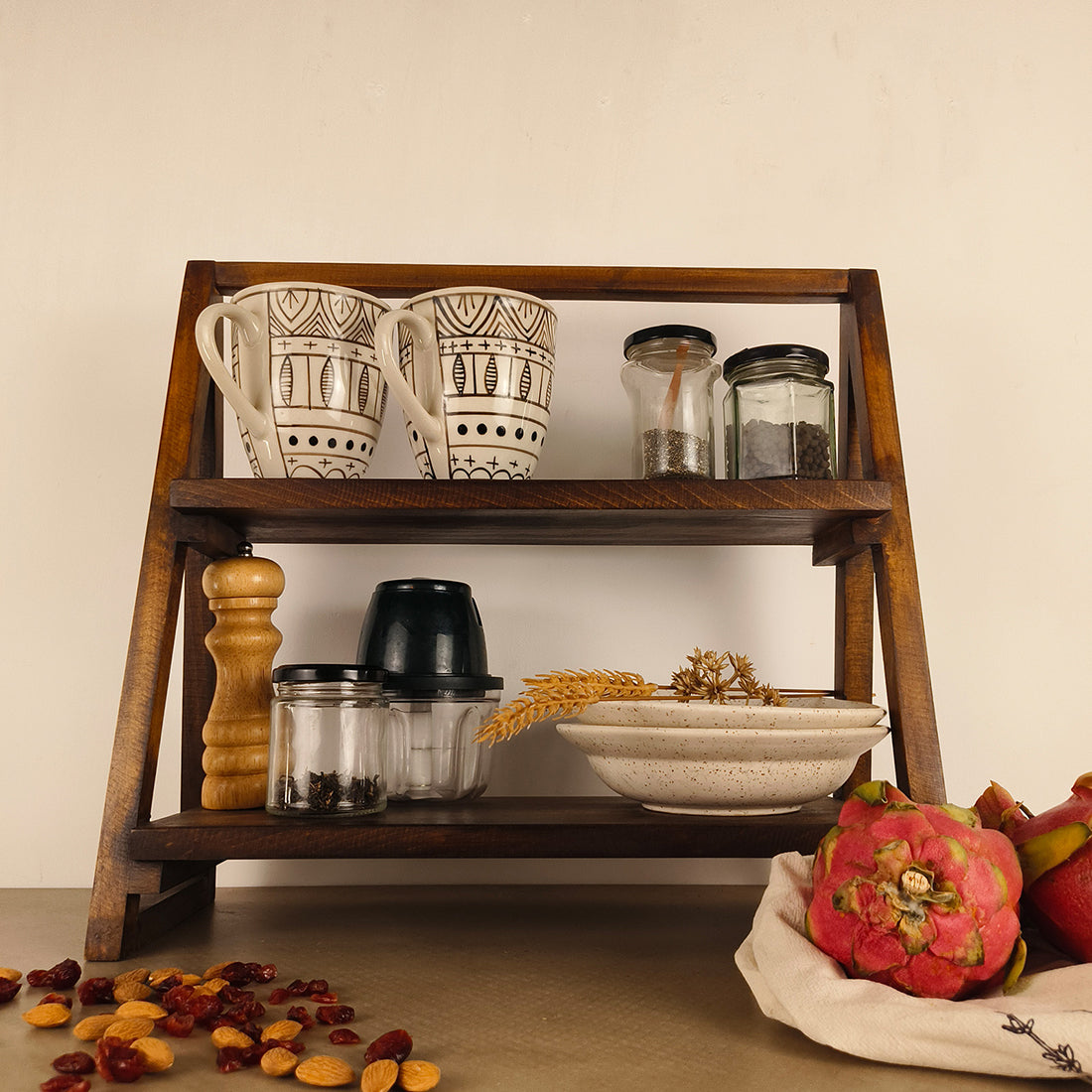 BEATRICE Wooden Shelf Ladder