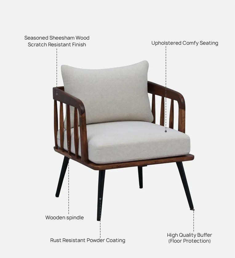 Sheesham Wood 1 Seater Sofa In Scratch Resistant Rustic Teak Finish - Ouch Cart