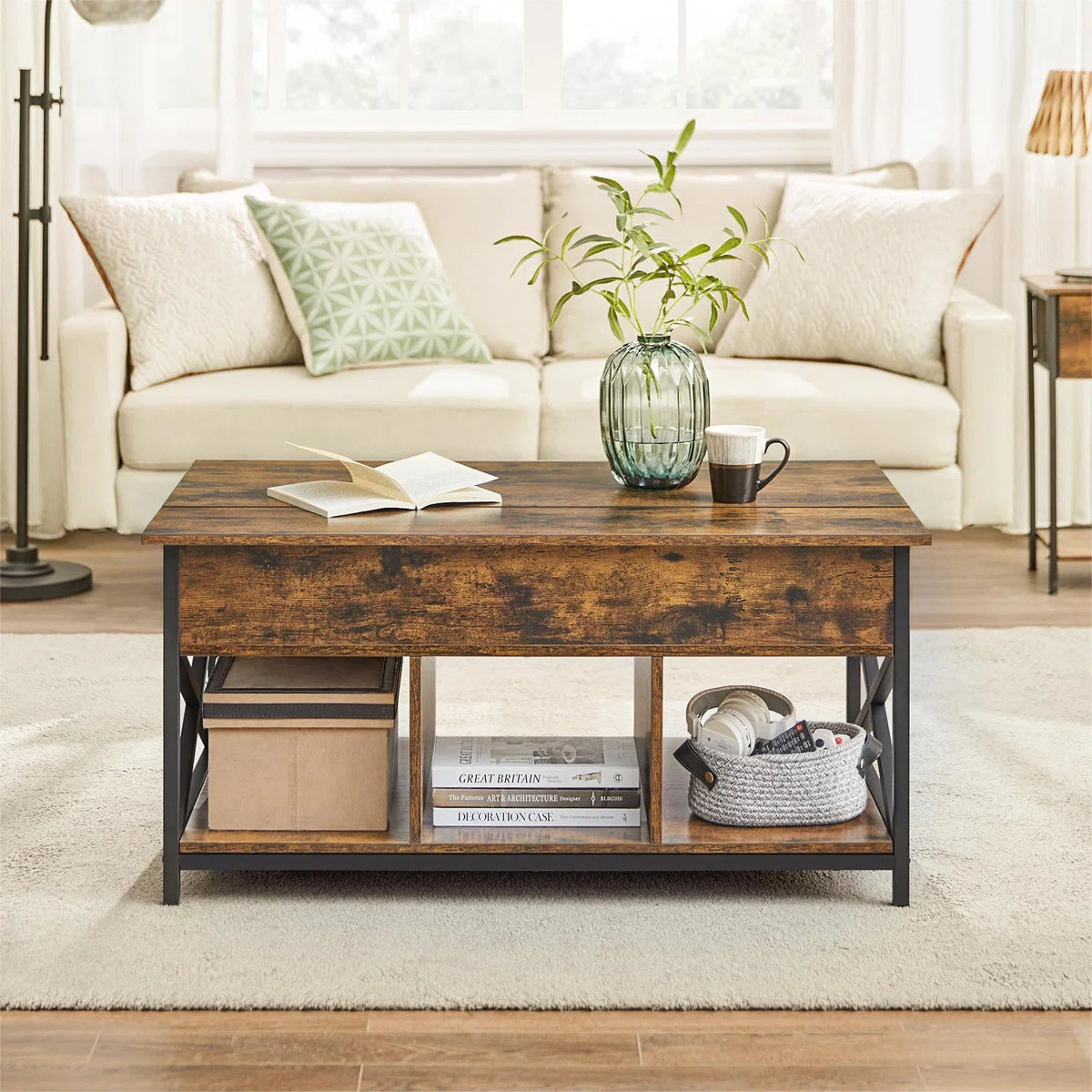 Carnagall Lift Top Coffee Table with Storage-OUCH CART| Center table