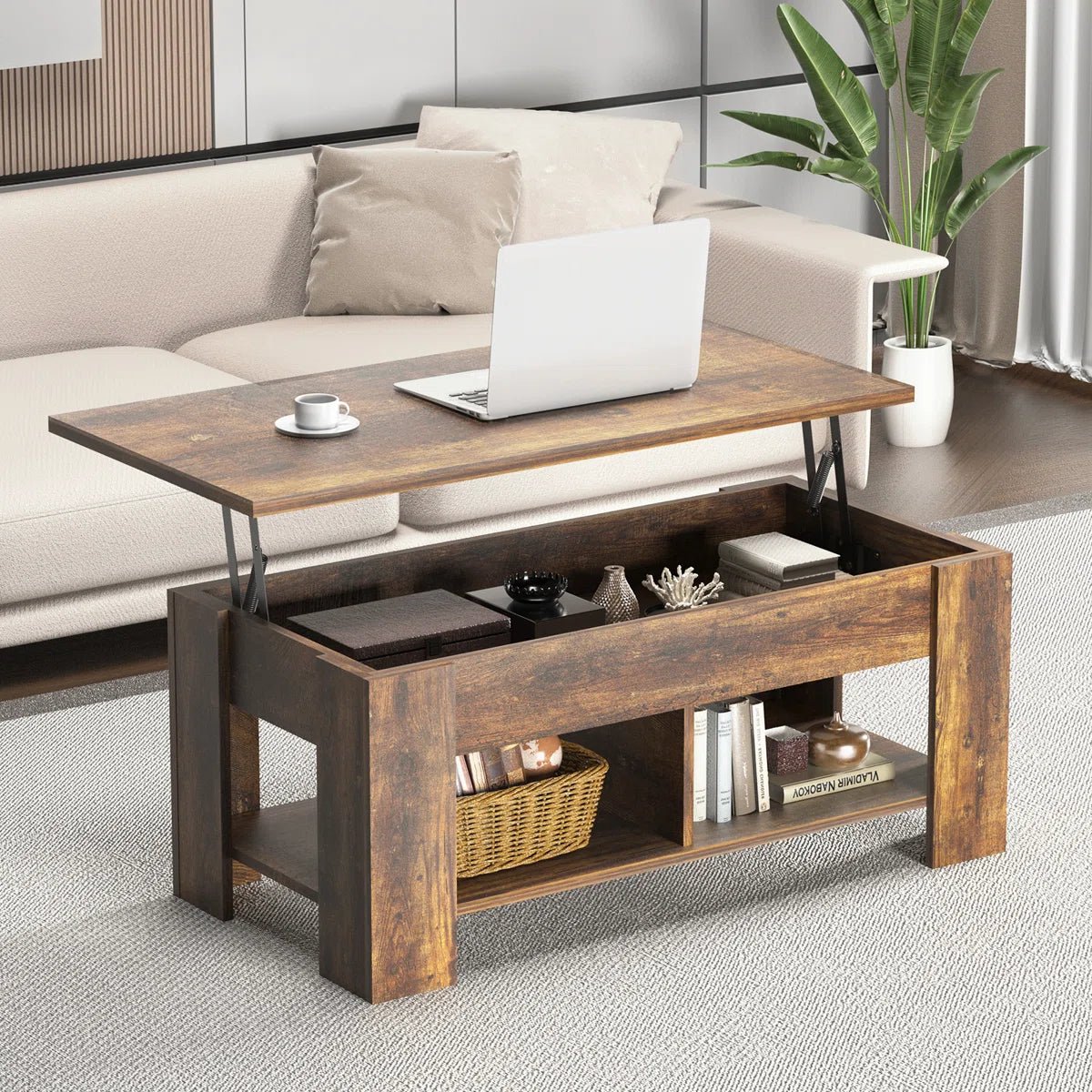 Sparta Lift Top Coffee Table With Storage