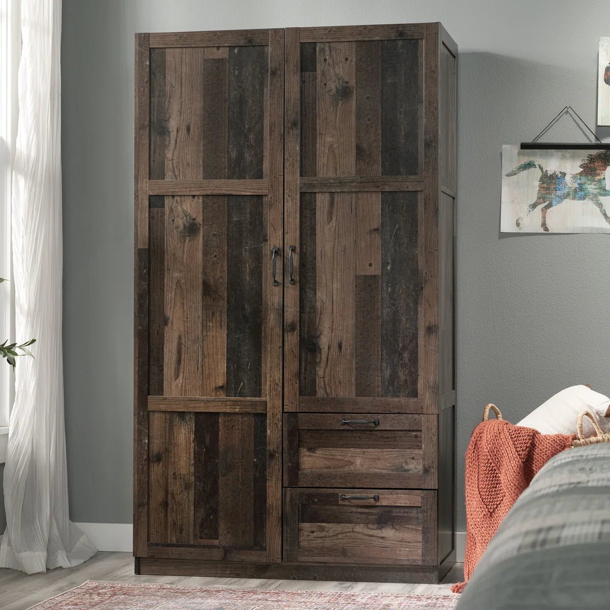 Lott Bedroom Storage Armoire with Ample Space OUCH CART