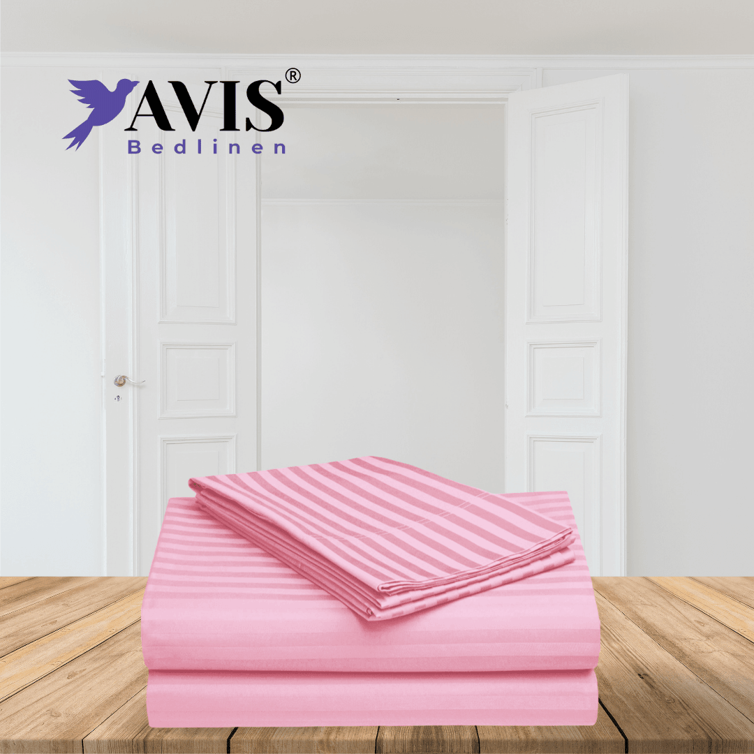 Baby Pink Striped Bedding Set - Ouch Cart