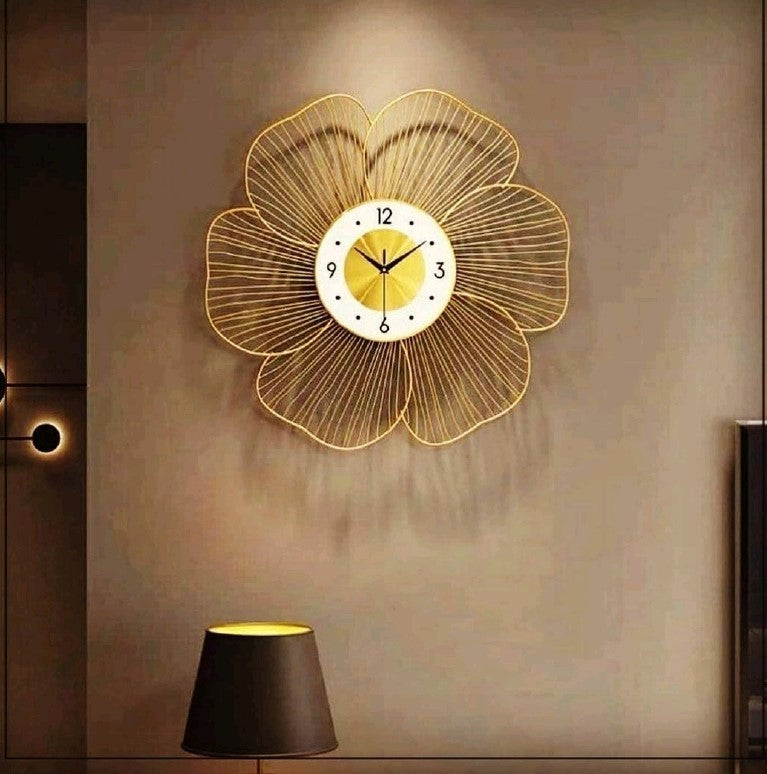 Six Petals Metalwallclock 24Inch N.R.HOMESDECOR