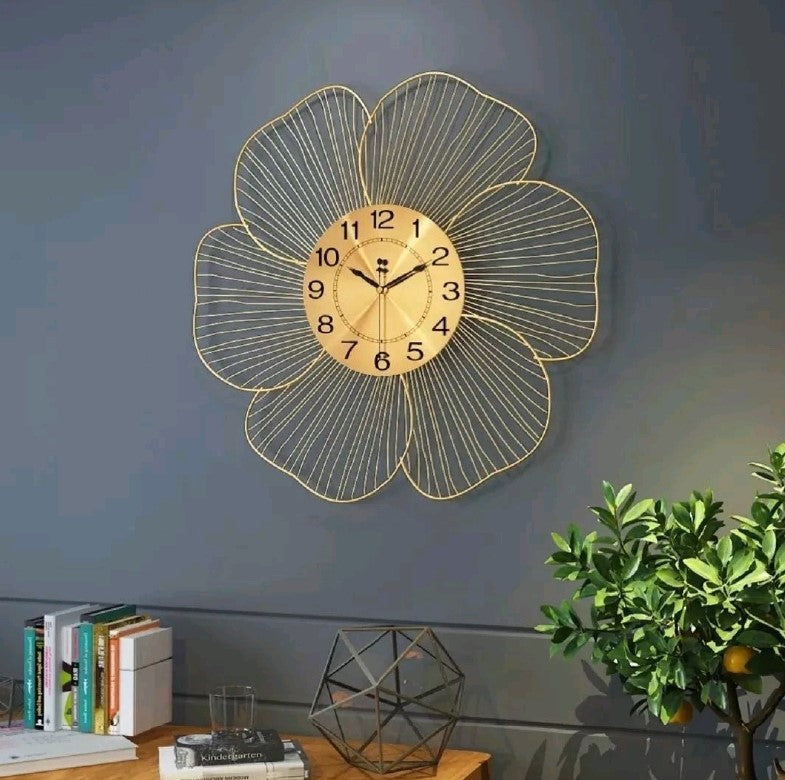 Six Petals Metalwallclock 24Inch N.R.HOMESDECOR