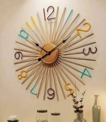 Wire Numeric Number Wall Clock