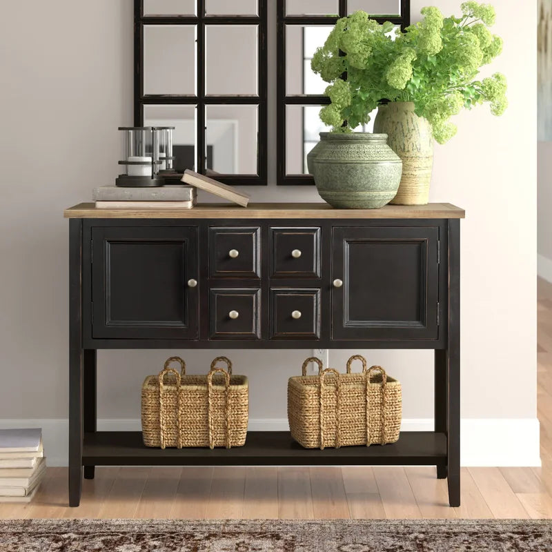 Shun Solid Wood Top Console Table