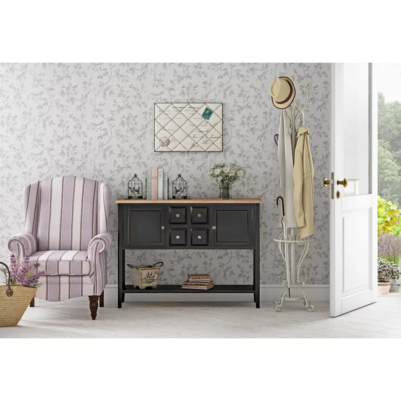 Shun Solid Wood Top Console Table