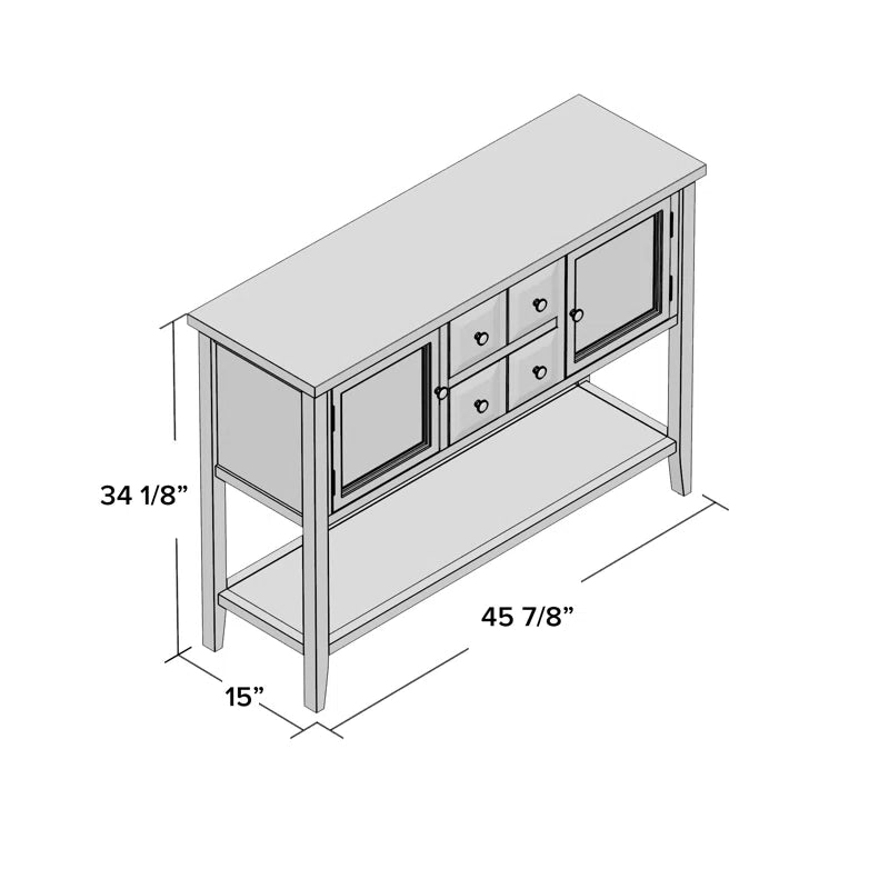 Shun Solid Wood Top Console Table