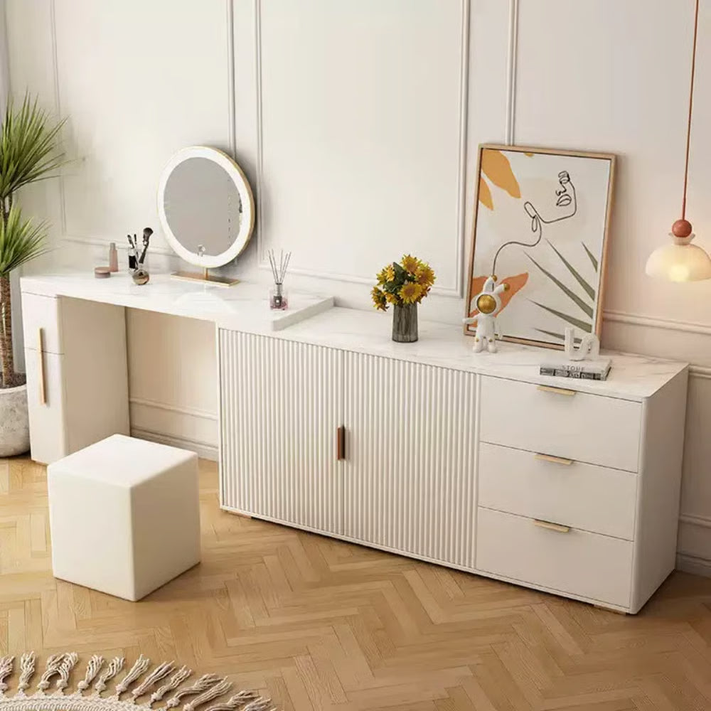 Bartlet Dressing Table without Mirror – Modern Makeup Organizer-OUCH CART |Dressing table