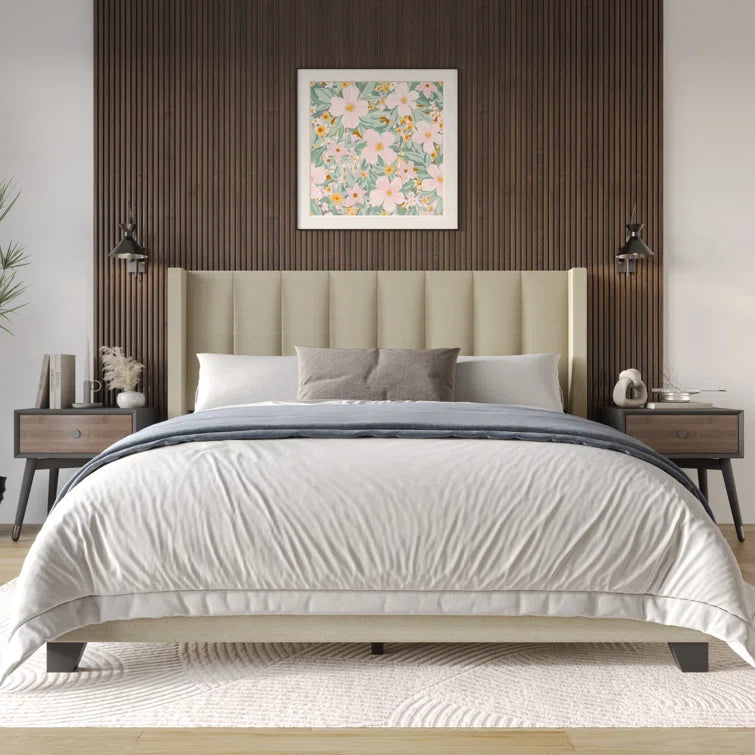 Batholo Upholstered Wingback Bed