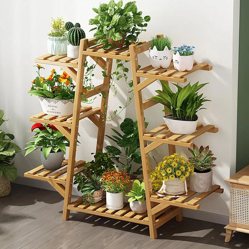 Bamboo Plant Shelf Stand 8 Tier for Indoor and Outdoor Use