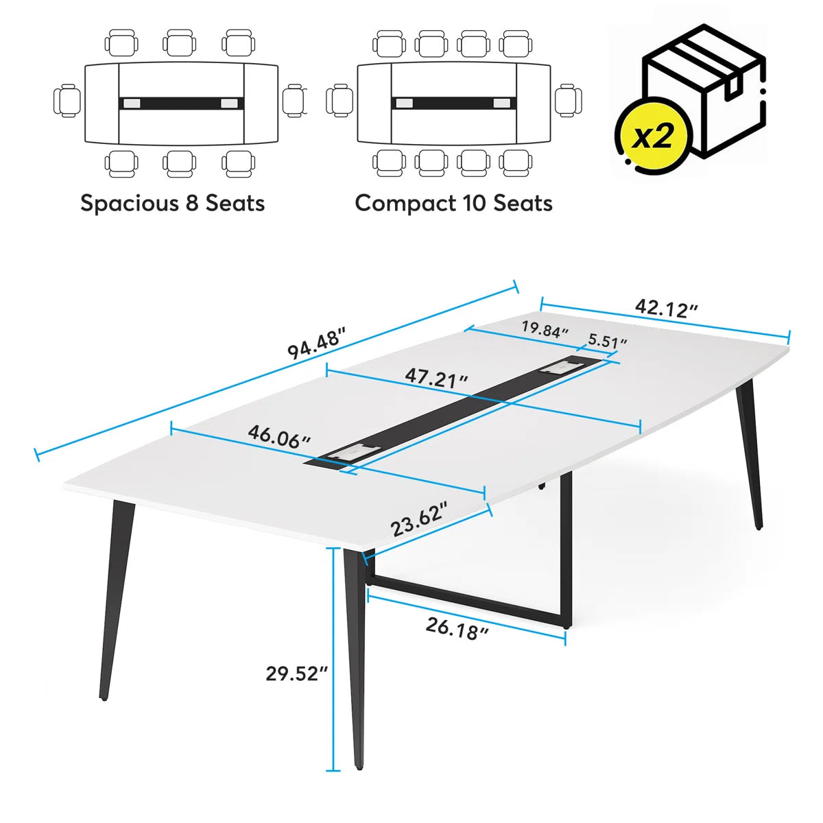 Billey 94.48'' Rectangle Conference Table