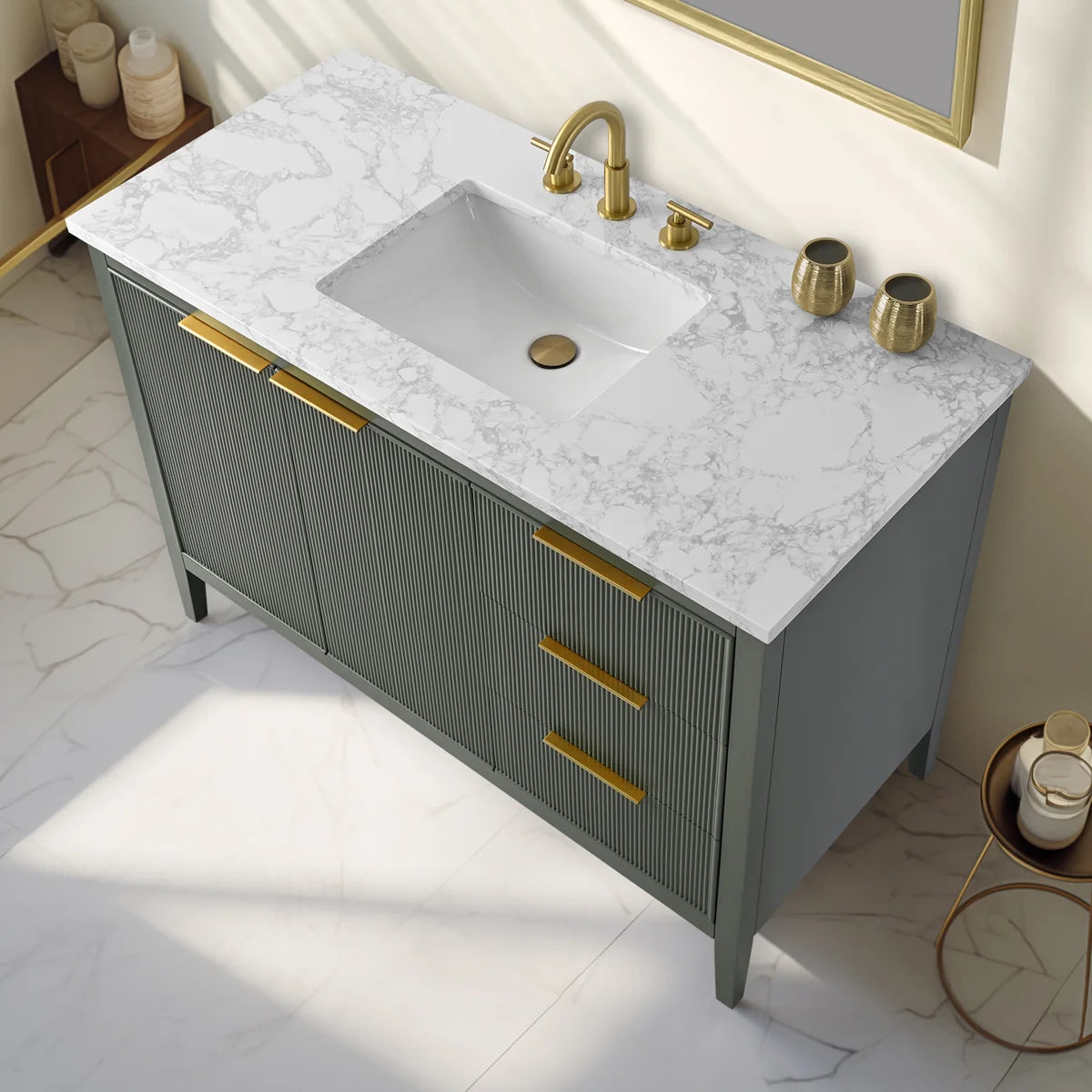 48 Inch Bathroom Vanity with Marble Top | Fox Marvel
