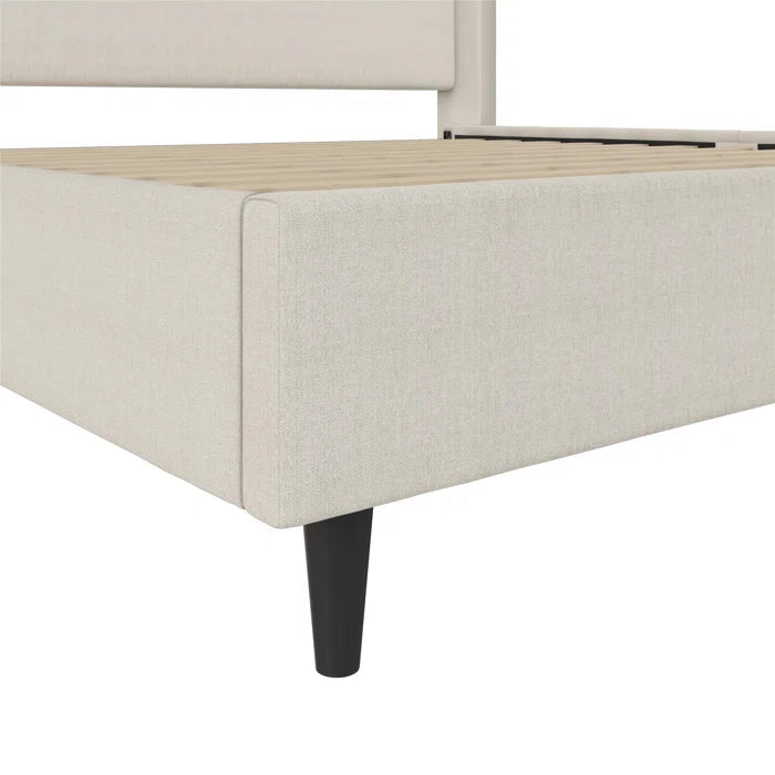 Birzer King Upholstered Wingback Bed OUCH CART