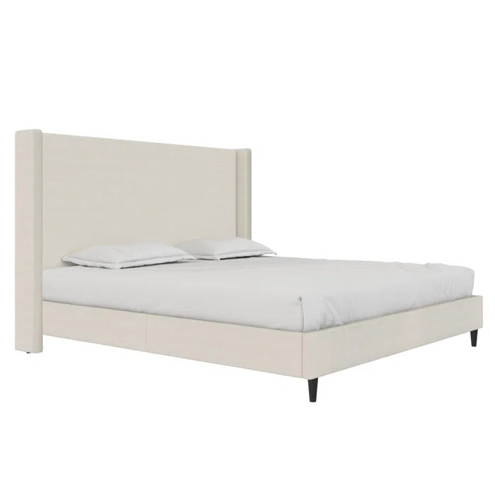Birzer King Upholstered Wingback Bed OUCH CART