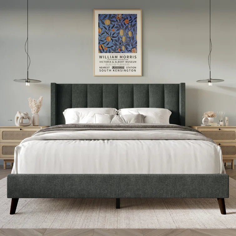 Bralee Upholstered Wingback Bed