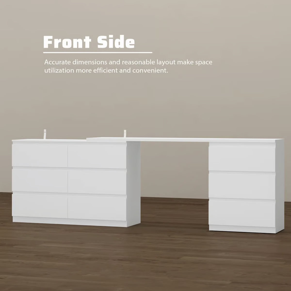Functional Brance White 9-Drawer Makeup Vanity Desk – Convertible Design- OUCH CART | Dressing table