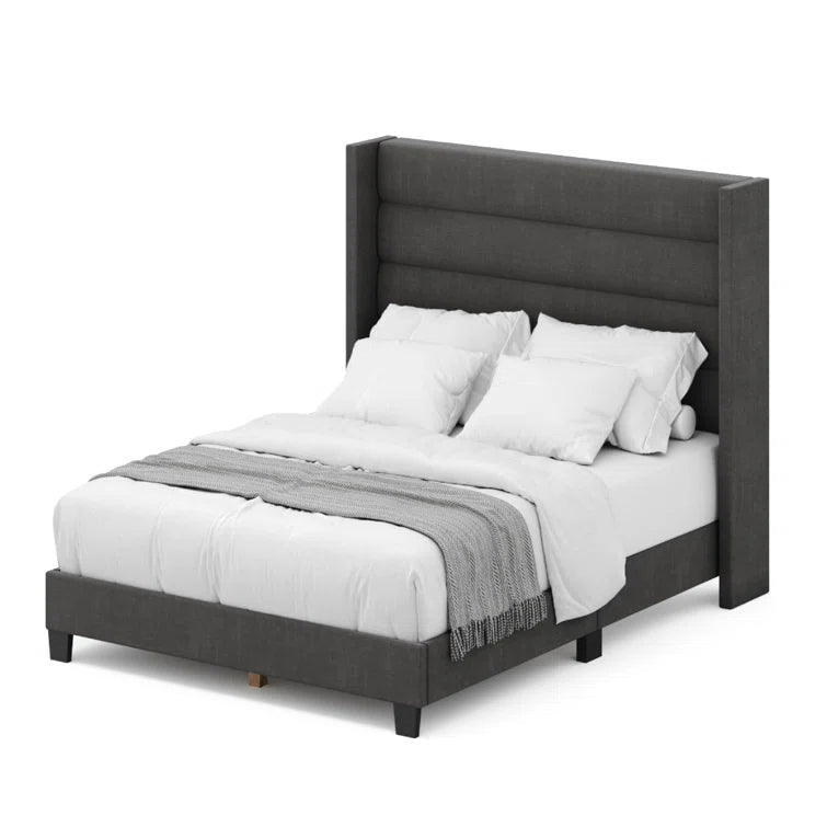 Brantley Tufted Wingback Upholstered Bed Frame OUCH CART
