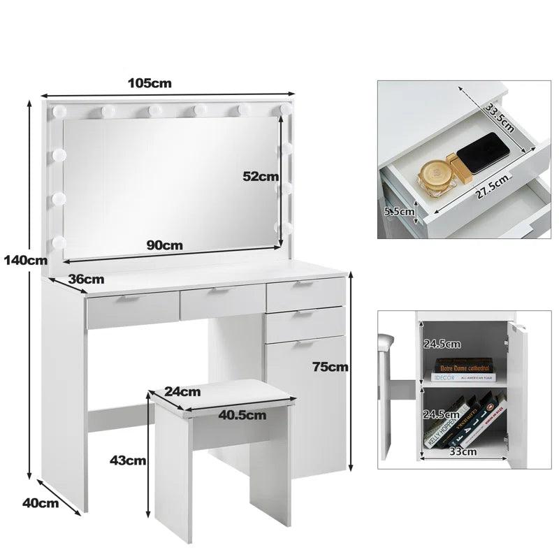 Mia Dressing Table with Mirror - Ouch Cart