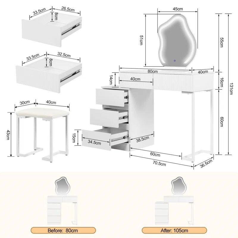 Ines Dressing Table with Mirror - Ouch Cart