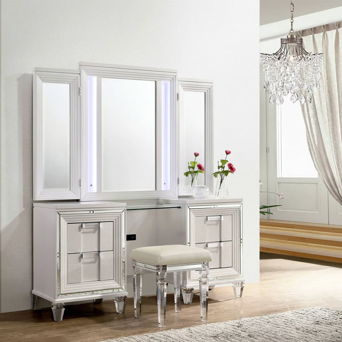 Luxury Bridgnorth Vanity Set of 3 – Modern Bedroom Makeup Tables-OUCH CART |Dressing table