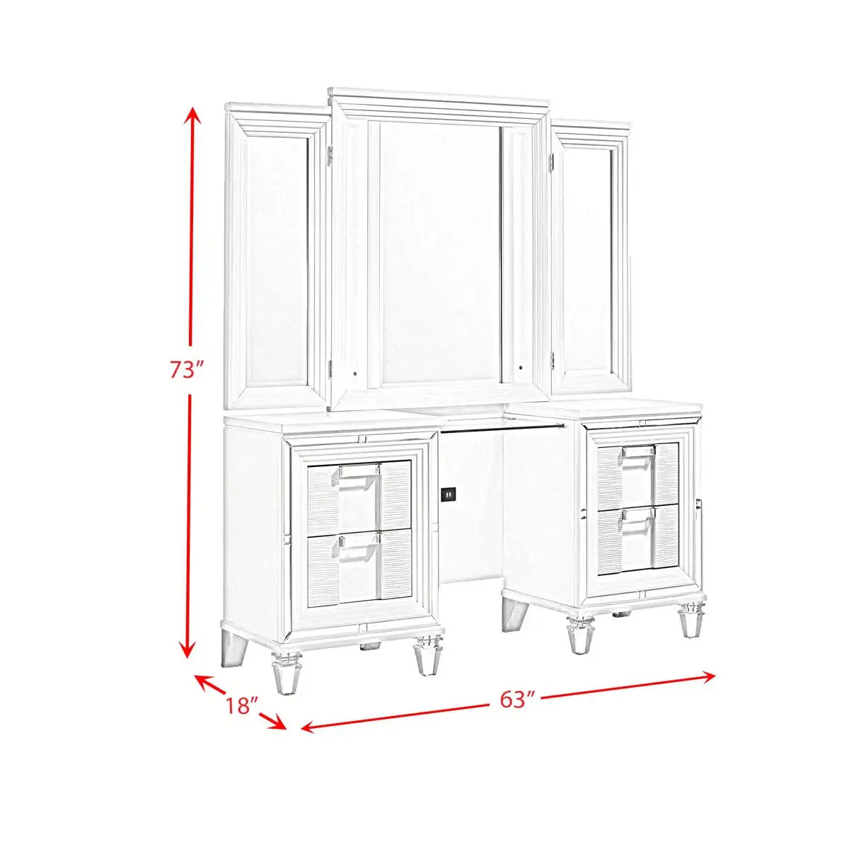 Luxury Bridgnorth Vanity Set of 3 – Modern Bedroom Makeup Tables-OUCH CART |Dressing table