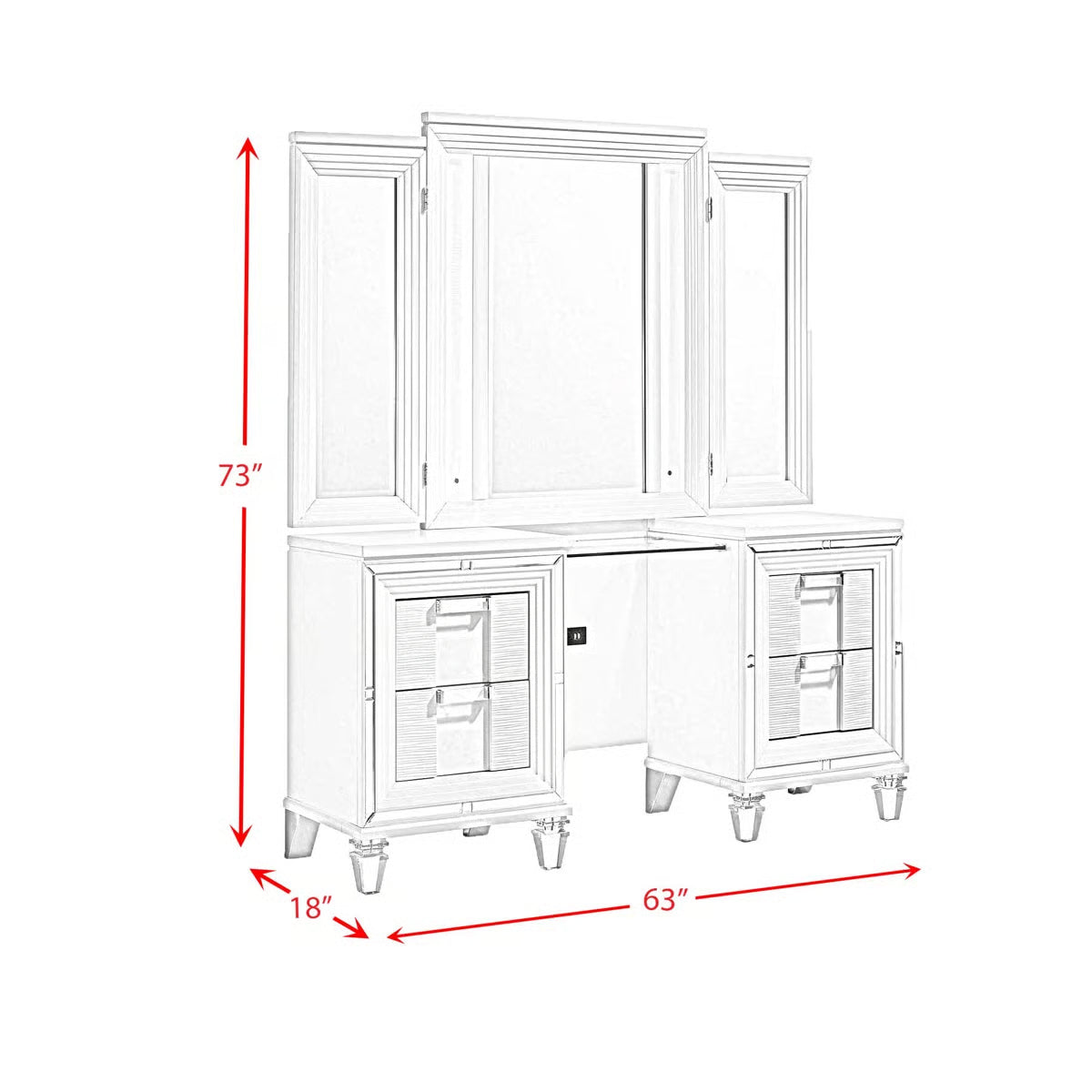 Luxury Bridgnorth Vanity Set of 3 – Modern Bedroom Makeup Tables-OUCH CART |Dressing table