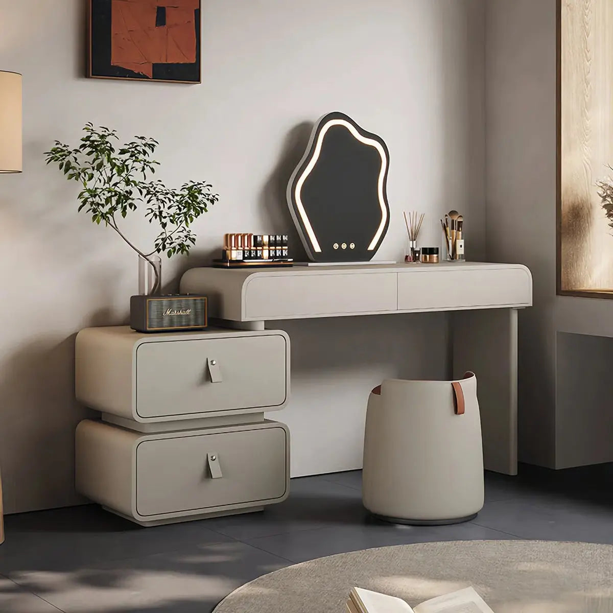 Brightdell Dressing Table without Mirror – Modern Makeup Organizer-OUCH CART |Dressing table