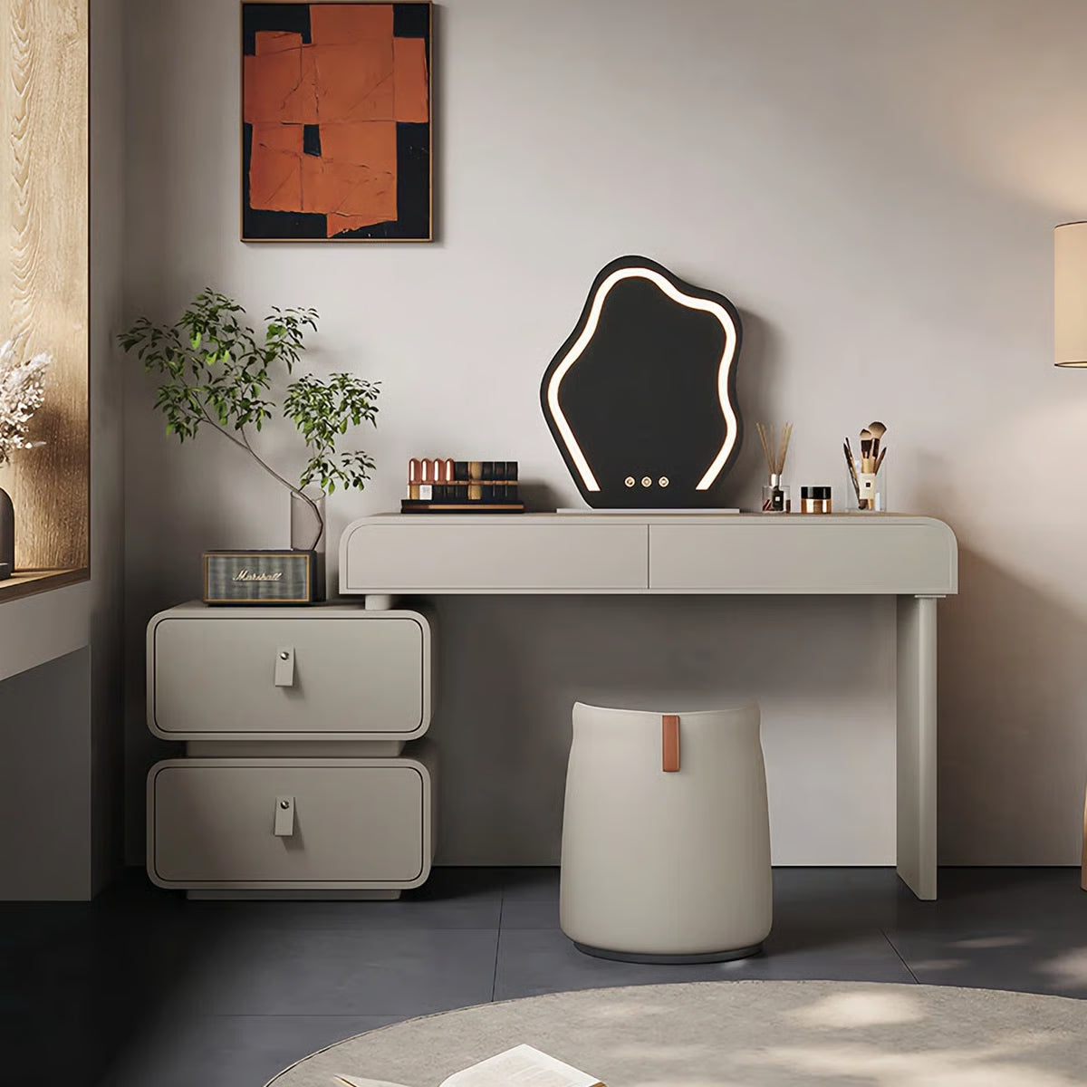 Brightdell Dressing Table without Mirror – Modern Makeup Organizer-OUCH CART |Dressing table