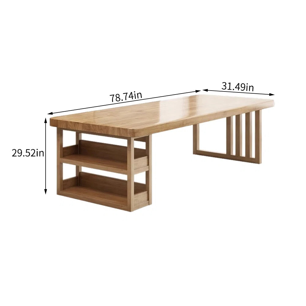 Burlywood Rectangular Solid Wood Conference Tables
