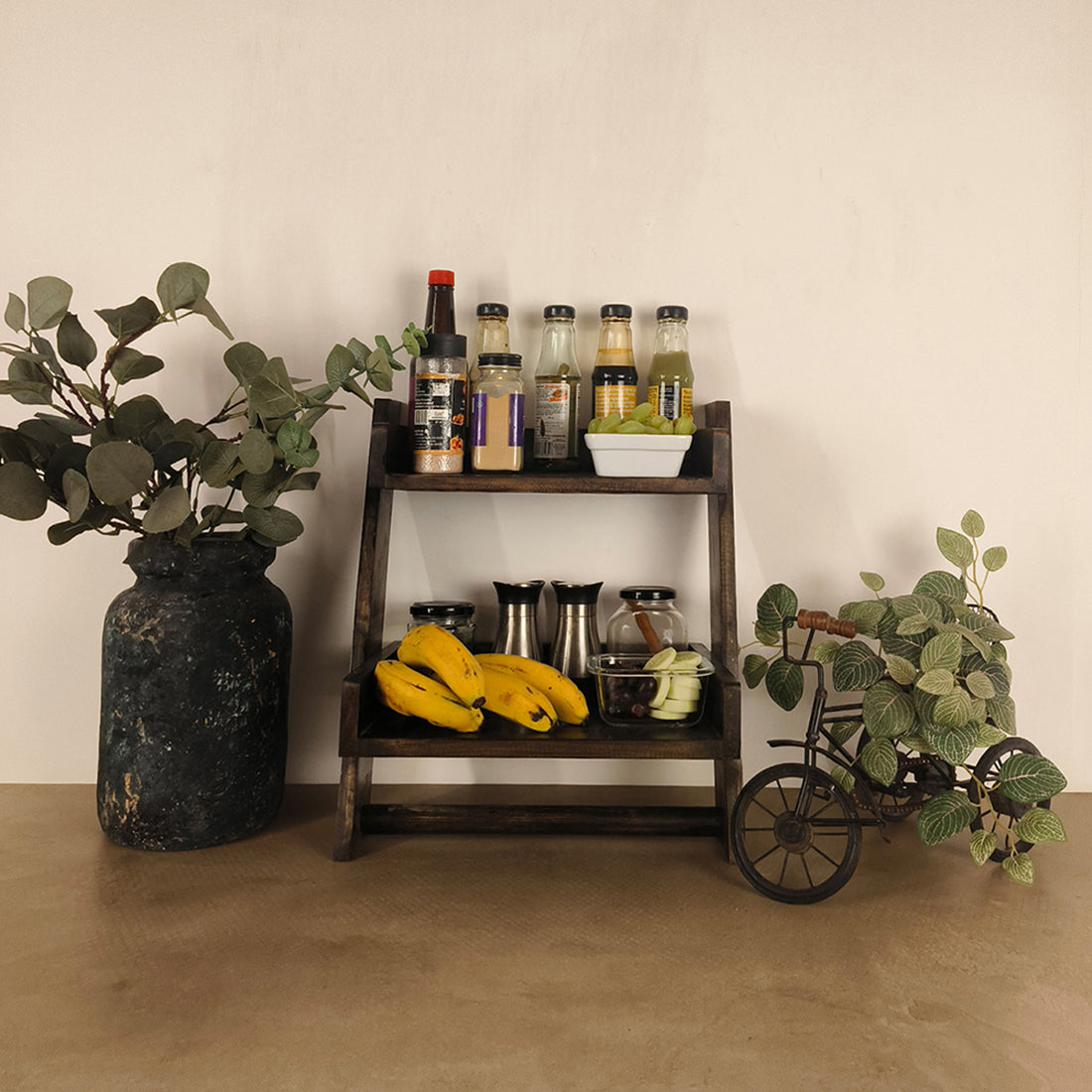 CALISTA Wooden Shelf Ladder - OUCH CART | Kitchen rack