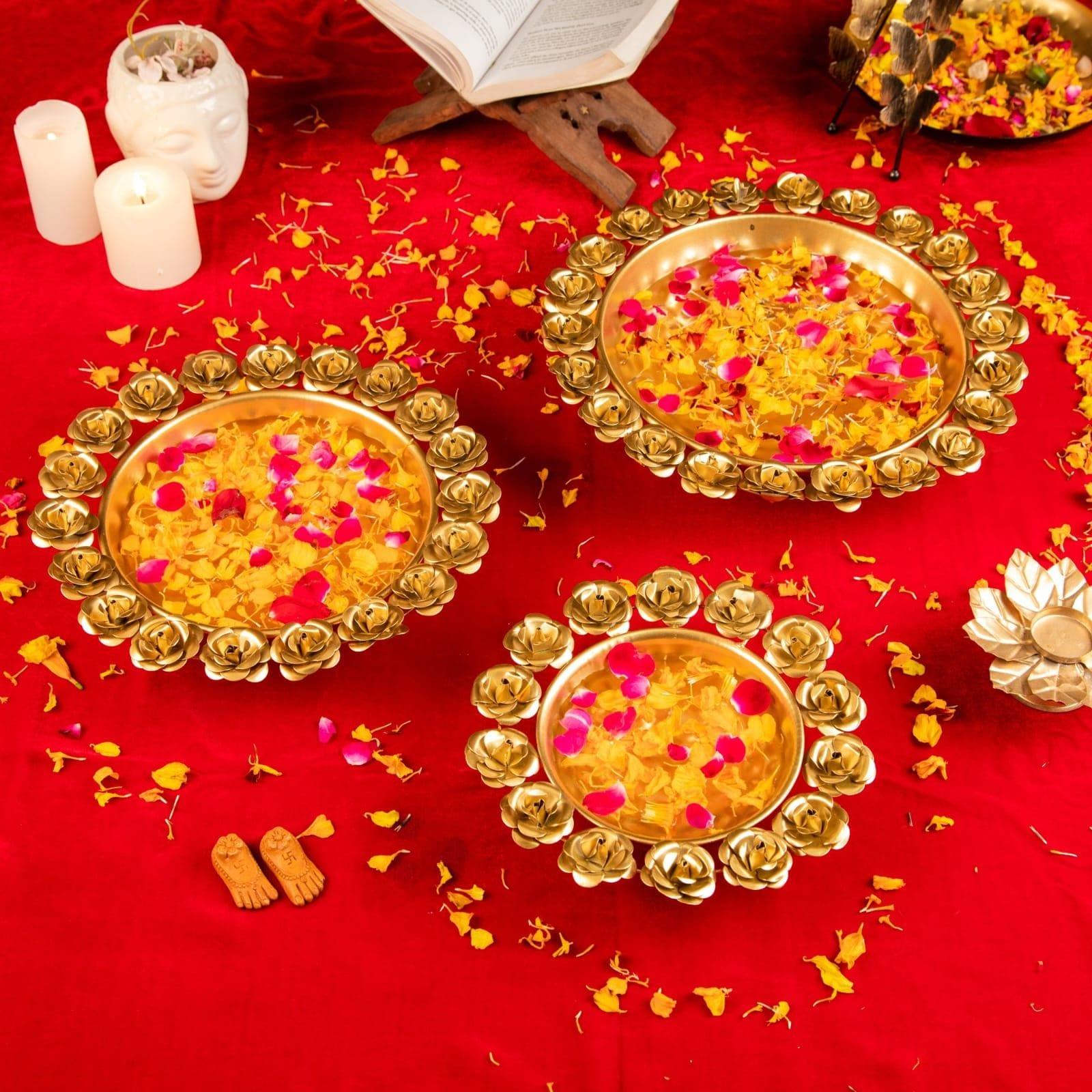 ASTONISHING GULAB URLI SET OF 3. - Ouch Cart