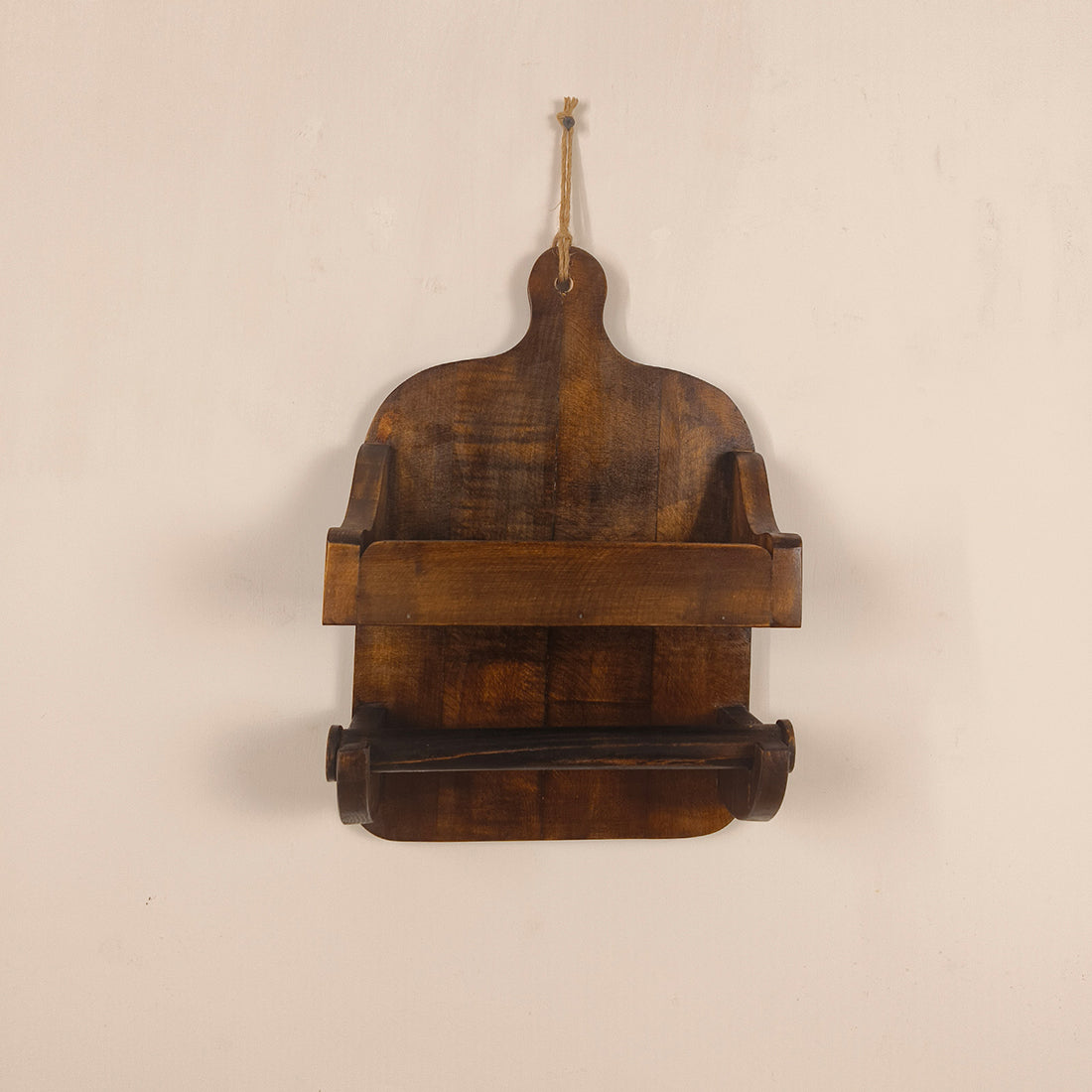 CELIA Wooden Wall Shelf Organiser with Kitchen Roll Holder -OUCH CRT | Kitchen rack