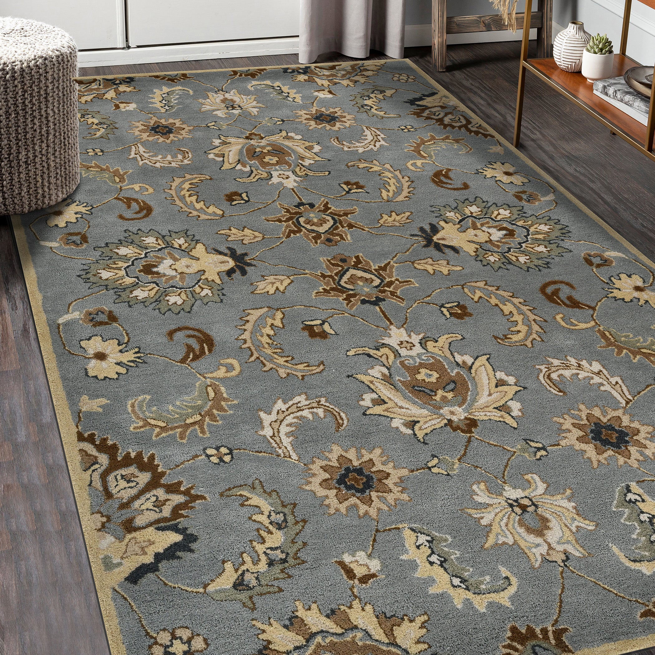 Luxury Handcrafted Floral Area Rug - 4x6, Premium 100% New Zealand Wool, Anti-Skid & Anti Slip Carpet , Ideal for Bedroom, Living Room, and Dining Room, Kids Room, Office | Saraswati Global Rug