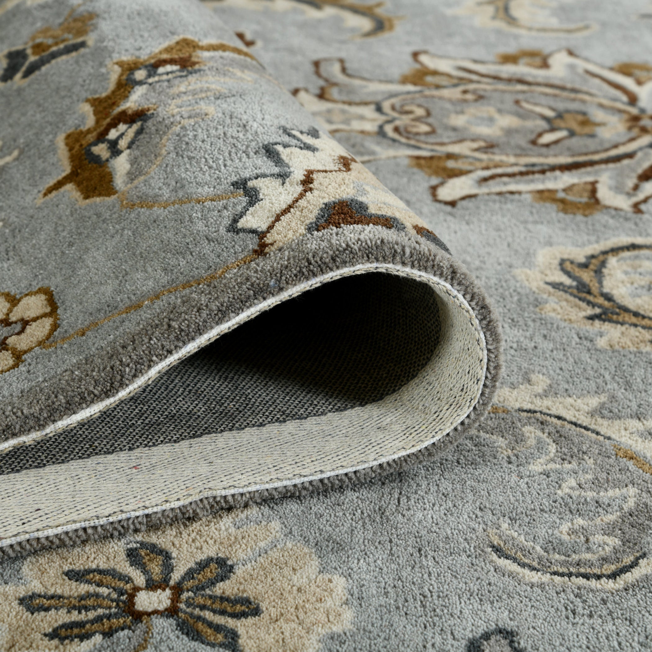 Saraswati Global Rug Luxury Handcrafted Floral Area Rug - 8x10 Feet, Premium Wool, Anti-Skid & Anti Slip Cotton Backing Carpet , Ideal for Bedroom, Living Room, and Dining Room, Kids Room, Office.