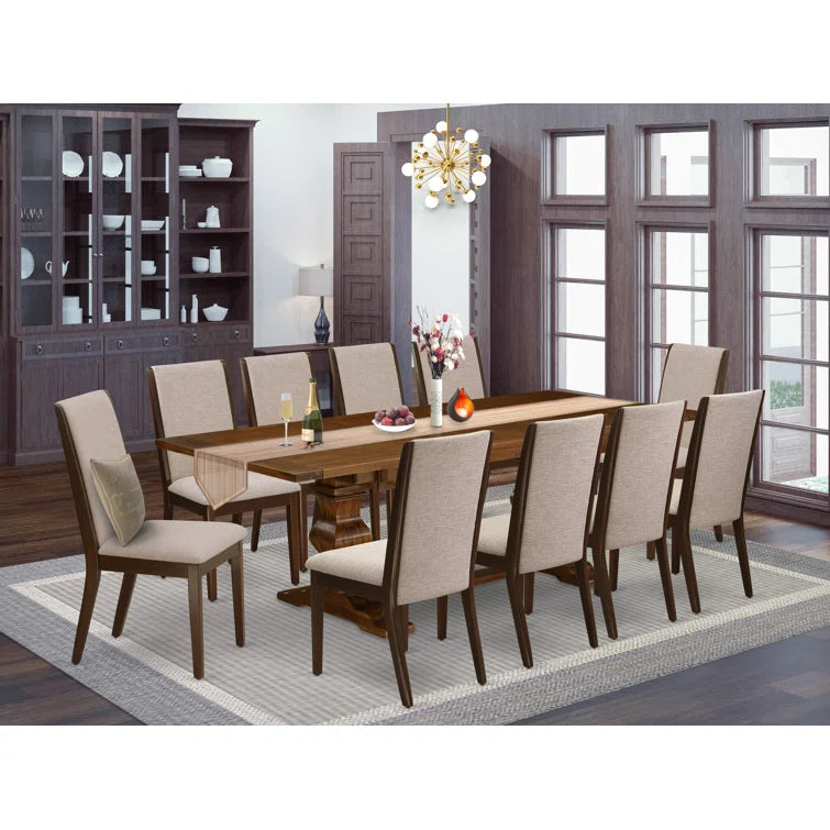 Removable Leaf Solid Wood Dining Set ouch cart