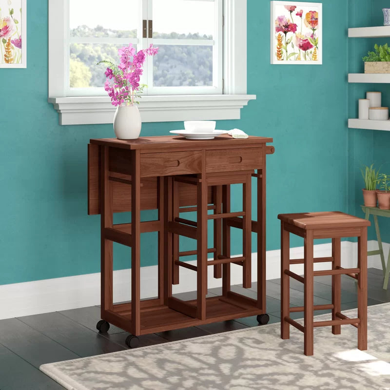 3 - Piece Trestle Dining Set Ouch Cart