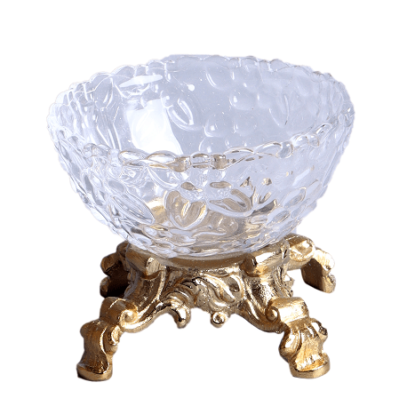 Four Legged Aristocrat's Glass Bowl  (Gold)