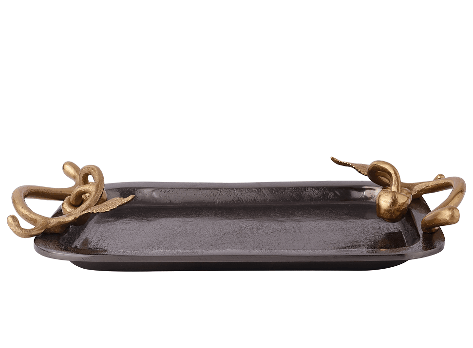 Cherry Vine Black Décorative Platter - Ouch Cart