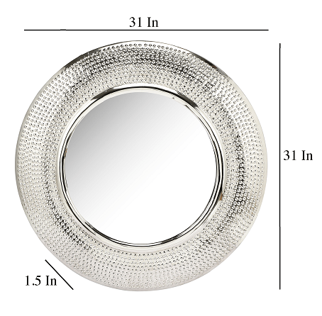 The Large Beaded Silver Mirror
