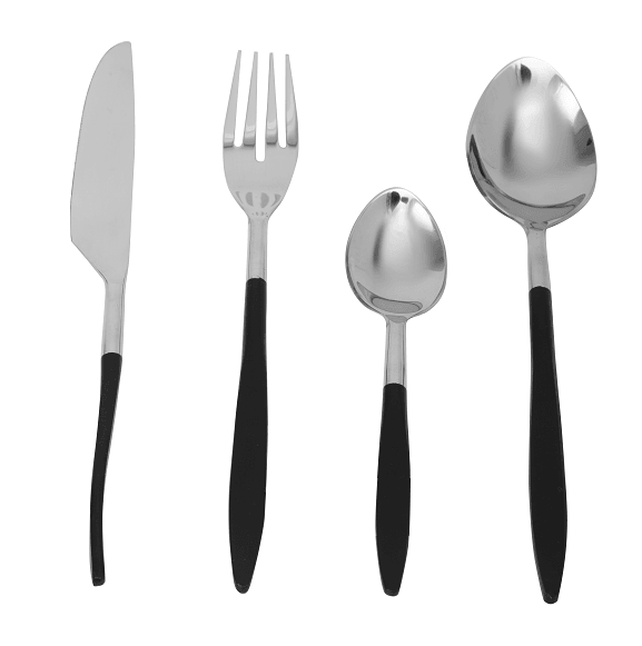 Midnight Opulence Black & Silver Cutlery Set - Ouch Cart